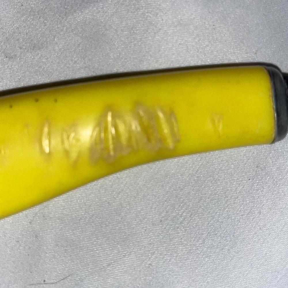 Vintage | Stainless USA |‎ Carving Fork | Plastic Yellow Handle Kitchen | FLAW